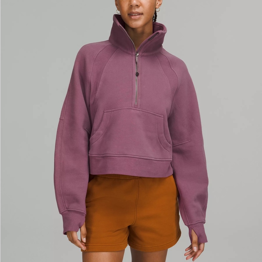 Lululemon Scuba Oversized Funnel Neck Half Zip, vintage plum, size xs/small